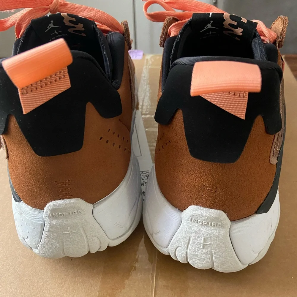 Jordan Sneakers in Brown and Orange with Pink Accents 11.5